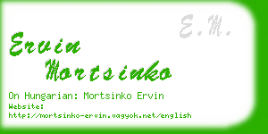 ervin mortsinko business card